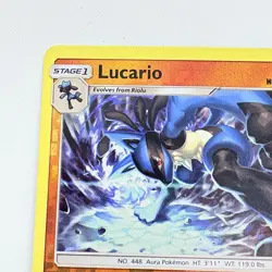 Pokemon Lucario 71/147 Reverse Holo Rare Burning Shadows Card 2017 - LP - Image 4
