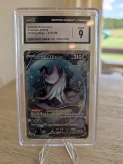 2021 Pokemon CGC 9 Mint Galarian Articuno V 170/198 Chilling Reign Card - Image 1