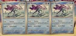 (Set Of 3) Pokemon Prismatic Evolution TCG Common Card - Suicune (024/131) - Image 1