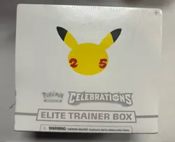 Pokemon Celebrations ETB Elite Trainer Box 25th Anniversary - New - Plastic Tear 820650809439 - Image 1