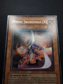 YUGIOH 2004 | MYSTIC SWORDSMAN LV2 | SOD-EN011 | 1ST EDT | EXCELLENT - VG | RARE - Image 5