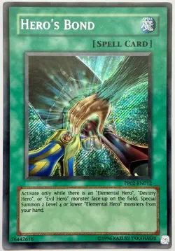 PP02-EN012 Hero's Bond - Secret Rare Unlimited Moderately Played YuGiOh Card - Image 1