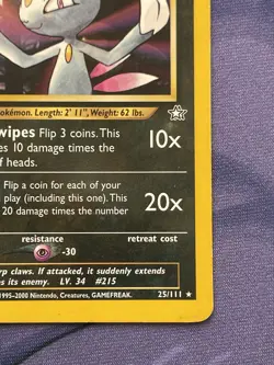 Pokemon Card Neo Genesis Sneasel 25/111 Rare Non Holo MP - Image 4