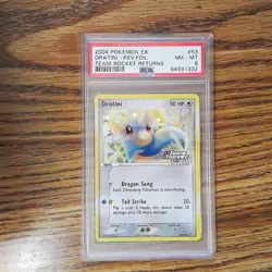 Dratini 53/109 TEAM ROCKET RETURNS Reverse Holo Graded Pokemon Card - PSA 8 - Image 1
