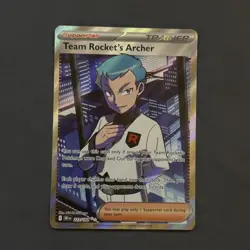 Team Rocket’s Archer 223/182 Trainer Pokemon Card Destined Rivals TCG - Mint - Image 1