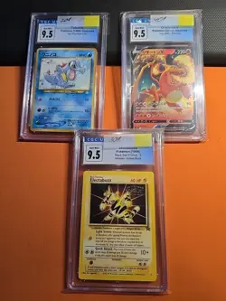 Pokemon Charizard Totodile Electabuzz CGC 9.5 Set All 3 Cards - Image 1