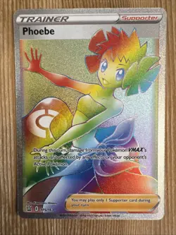 Phoebe - 175/163 - Pokemon Battle Styles Sword & Shield Secret Rare Card NM - Image 1