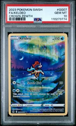 2023 POKEMON SWORD & SHIELD CROWN ZENITH #GG07 FULL ART/KELDEO PSA 10 - Image 1