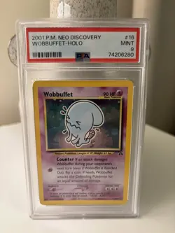 PSA 9 2001 Pokemon Wobbuffet 16/75 Neo Discovery Holo Mint 💎 - Image 1
