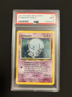 PSA 9 2001 Pokemon Wobbuffet 16/75 Neo Discovery Holo Mint 💎 - Image 2