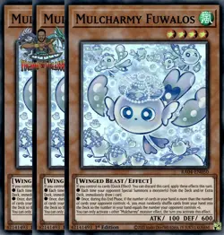 Yugioh! 3x Mulcharmy Fuwalos RA04-EN050 Super Rare 1st Ed NM - Image 1