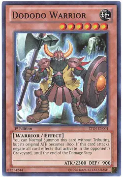 3 x Yu-Gi-Oh Card - ZTIN-EN001 - DODODO WARRIOR (super rare holo) - NM - Image 1