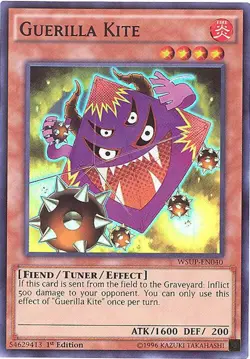 3 x Yu-Gi-Oh Card - WSUP-EN040 - GUERILLA KITE (super rare holo) - NM/M - Image 1