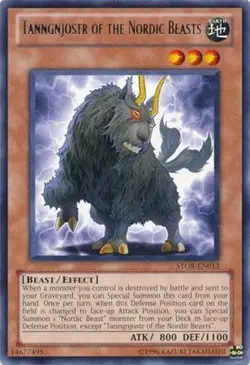 3 x Yu-Gi-Oh Card - STOR-EN013 - TANNGNJOSTR OF THE NORDIC BEASTS (rare) - NM - Image 1