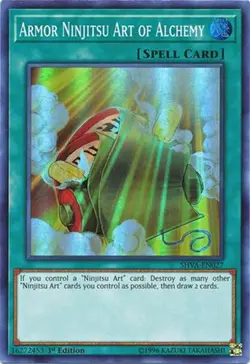 3 x Yu-Gi-Oh Card - SHVA-EN027 - ARMOR NINJITSU ART OF ALCHEMY (super rare) NM - Image 1