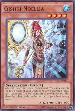 3 x Yu-Gi-Oh Card - THSF-EN043 - GISHKI NOELLIA (super rare holo) - NM/M - Image 1