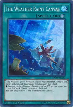 3 x Yu-Gi-Oh Card - SPWA-EN037 - THE WEATHER RAINY CANVAS (super rare) -NM/Mint - Image 1