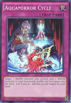 3 x Yu-Gi-Oh Card - THSF-EN060 - AQUAMIRROR CYCLE (super rare holo) - NM/M - Image 1