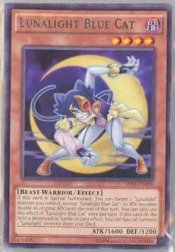3 x Yu-Gi-Oh Card - SHVI-EN008 - LUNALIGHT BLUE CAT (rare) - NM/M - Image 1