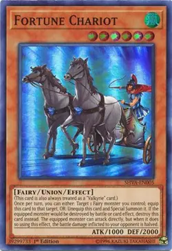 3 x Yu-Gi-Oh Card - SHVA-EN005 - FORTUNE CHARIOT (super rare holo) - NM/Mint - Image 1