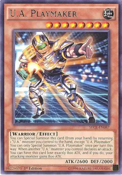 3 x Yu-Gi-Oh Card - SECE-EN087 - U.A. PLAYMAKER (rare) - NM/M - Image 1