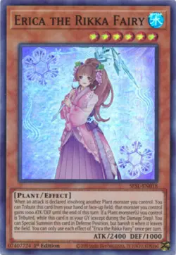 3 x Yu-Gi-Oh Card - SESL-EN018 - ERICA THE RIKKA FAIRY (super rare holo) - NM/M - Image 1