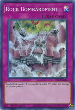 3 x Yu-Gi-Oh Card - SESL-EN058 - ROCK BOMBARDMENT (super rare holo) - NM/Mint - Image 1