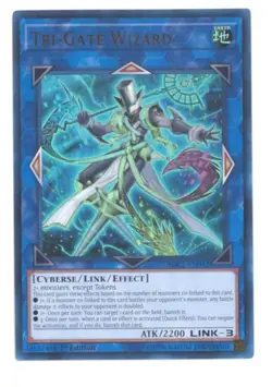3 x Yu-Gi-Oh Card - SDCL-EN042 - TRI-GATE WIZARD (ultra rare holo) - NM - Image 1