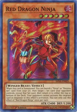 3 x Yu-Gi-Oh Card - SHVA-EN025 - RED DRAGON NINJA (super rare holo) - NM/Mint - Image 1