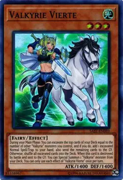 3 x Yu-Gi-Oh Card - SAST-EN089 - VALKYRIE VIERTE (super rare holo) - NM/Mint - Image 1