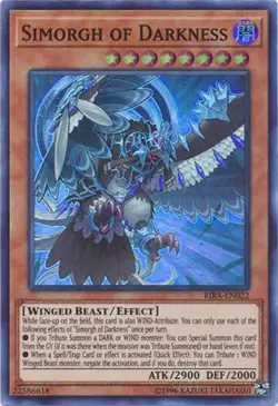 3 x Yu-Gi-Oh Card - RIRA-EN022 - SIMORGH OF DARKNESS (super rare holo) - NM/M - Image 1