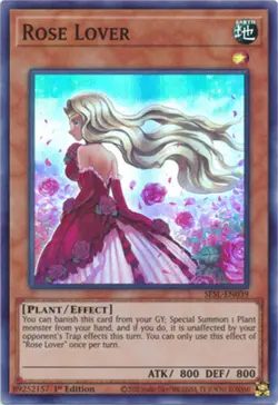 3 x Yu-Gi-Oh Card - SESL-EN039 - ROSE LOVER (super rare holo) - NM/Mint - Image 1