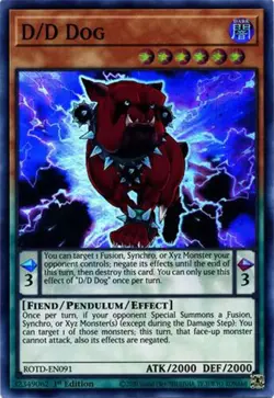 3 x Yu-Gi-Oh Card - ROTD-EN091 - D/D DOG (super rare holo) - NM/M - Image 1