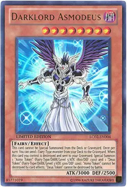 3 x Yu-Gi-Oh Card - LC02-EN004 - DARKLORD ASMODEUS (ultra rare holo) - NM - Image 1