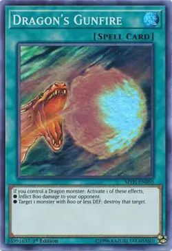 3 x Yu-Gi-Oh Card - MYFI-EN050 - DRAGON'S GUNFIRE (super rare holo) - NM/Mint - Image 1