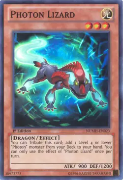 3 x Yu-Gi-Oh Card - NUMH-EN023 - PHOTON LIZARD (super rare holo) - NM/M - Image 1