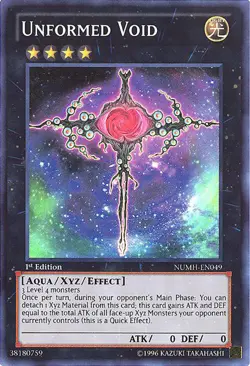 3 x Yu-Gi-Oh Card - NUMH-EN049 - UNFORMED VOID (super rare holo) - NM/M - Image 1