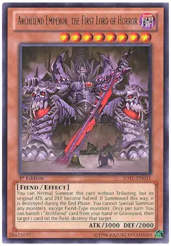 3 x Yu-Gi-Oh Card - JOTL-EN031 -ARCHFIEND EMPEROR, THE FIRST LORD OF HORROR NM/M - Image 1