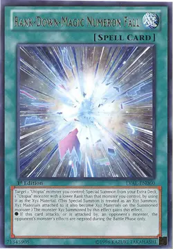 3 x Yu-Gi-Oh Card - LVAL-EN060 - RANK-DOWN-MAGIC NUMERON FALL (rare) - NM/M - Image 1