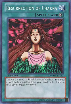 3 x Yu-Gi-Oh Card - NUMH-EN053 - RESURRECTION OF CHAKRA (super rare holo) - NM/M - Image 1