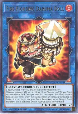 3 x Yu-Gi-Oh Card - FLOD-EN051 - FIRE FIGHTING DARUMA DOLL (rare) - NM/M - Image 1