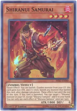 3 x Yu-Gi-Oh Card - HISU-EN049 - SHIRANUI SAMURAI (super rare holo) - NM/Mint - Image 1