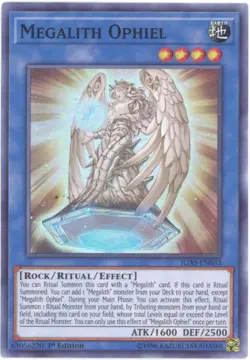 3 x Yu-Gi-Oh Card - IGAS-EN035 - MEGALITH OPHIEL (super rare holo) - NM/M - Image 1