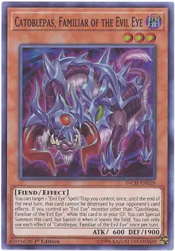 3 x Yu-Gi-Oh Card - INCH-EN029 - CATOBLEPAS, FAMILIAR OF THE EVIL EYE (holo) -NM - Image 1