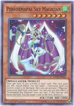 3 x Yu-Gi-Oh Card - INCH-EN047 - PERFORMAPAL SKY MAGICIAN (super rare holo) - NM - Image 1