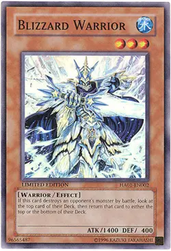 3 x Yu-Gi-Oh Card - HA01-EN002 - BLIZZARD WARRIOR (super rare holo) - NM - Image 1