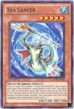 3 x Yu-Gi-Oh Card - GENF-EN081 - SEA LANCER (rare) - NM - Image 1