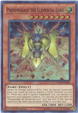 3 x Yu-Gi-Oh Card - FLOD-EN026 - PHOSPHORAGE THE ELEMENTAL LORD (super rare) NM - Image 1