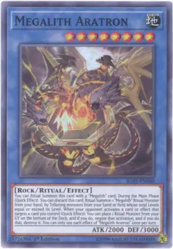 3 x Yu-Gi-Oh Card - IGAS-EN040 - MEGALITH ARATRON (super rare holo) - NM/M - Image 1