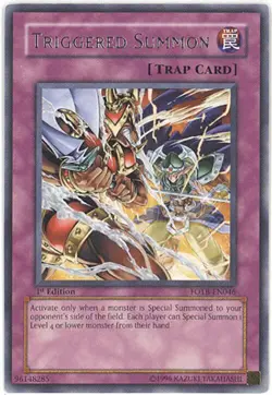 3 x Yu-Gi-Oh Card - FOTB-EN046 - TRIGGERED SUMMON (rare) - NM - Image 1